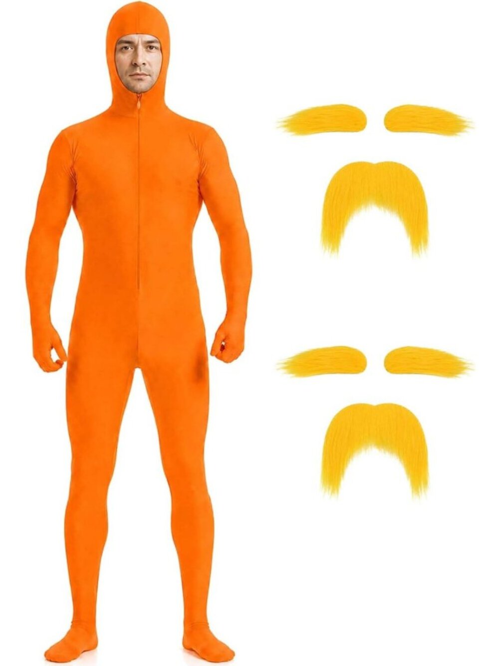 Orange Halloween Bodysuit & Cosplay Outfit Set for Spooky Parties & Costumes